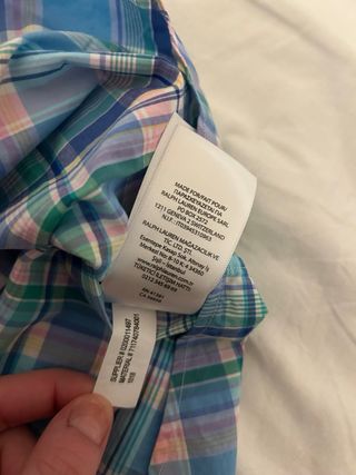 Camisa de cuadros azul y rosa de ralph lauren