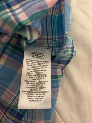 Camisa de cuadros azul y rosa de ralph lauren