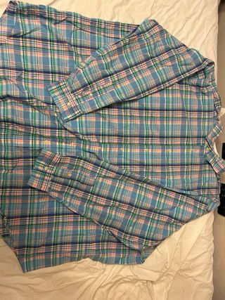 Camisa de cuadros azul y rosa de ralph lauren