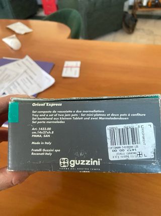 Set Guzzini vassoio con due  marmellatiere
