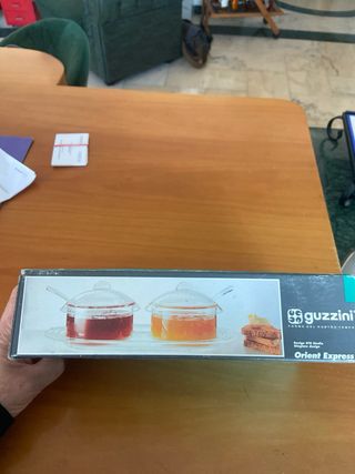 Set Guzzini vassoio con due  marmellatiere