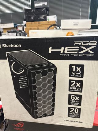 Gabinete Sharkoon RGB HEX ATX + 6 Ventiladores