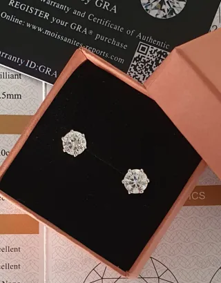 Pendientes MOISSANITAS 1 QUILATE