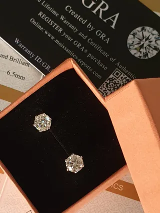 Pendientes MOISSANITAS 1 QUILATE