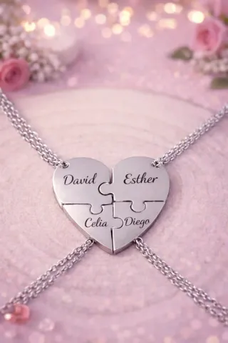 Colgante acero Corazón de puzzle