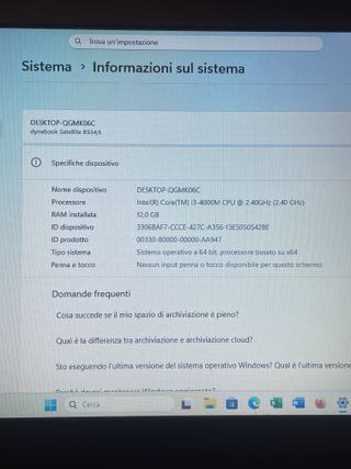 PC Notebook Toshiba B554L  i3 12 Gb Di Ram ssd