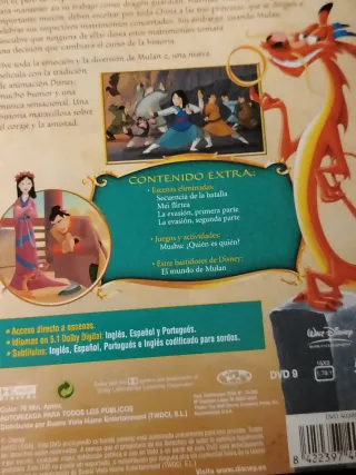 DVD Mulan y Mulan 2 (Español)