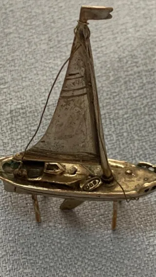 Miniatura barca a vela vintage argento
