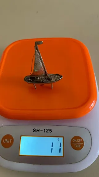 Miniatura barca a vela vintage argento
