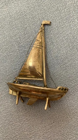 Miniatura barca a vela vintage argento