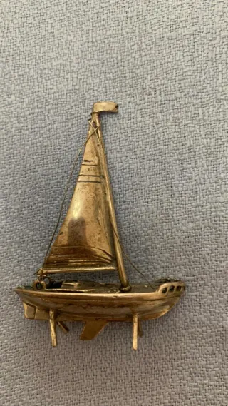 Miniatura barca a vela vintage argento