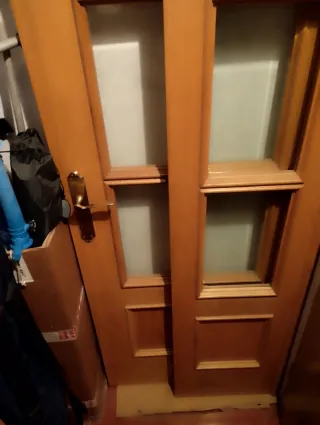 Puerta doble hoja comedor madera