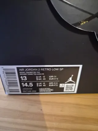 Air Jordan 2 Retro Low Beige/Marrón 47.5