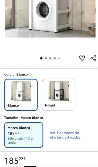 Soporte Torre Lavadora-Secadora Blanco