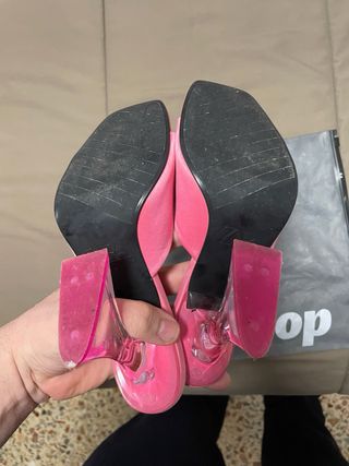 Zapatos Zara Tacón Transparente Rosa Talla 37