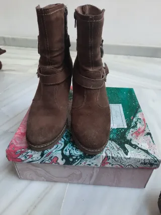 Botas Yokono Marrones Media Caña Tacón