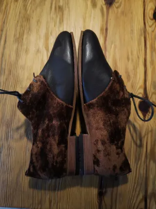 Zapatos Oxford Piel Ante Marrón