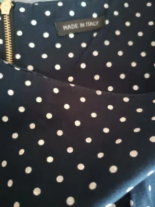 Vestido azul marino lunares sin mangas