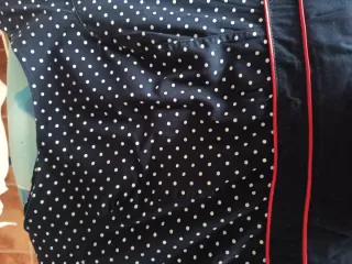 Vestido azul marino lunares sin mangas