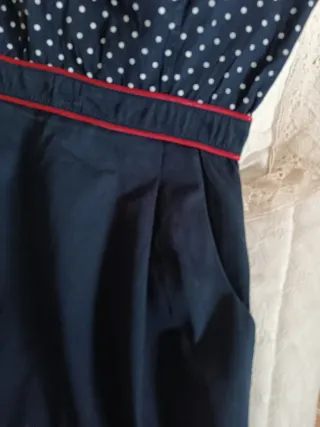 Vestido azul marino lunares sin mangas