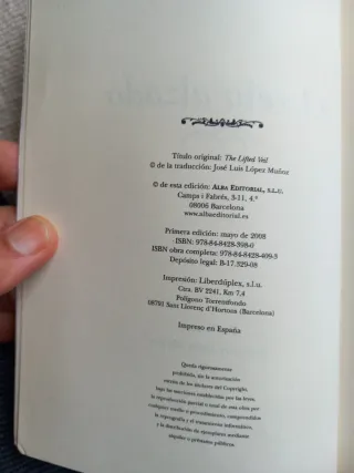 El velo alzado. Novela.