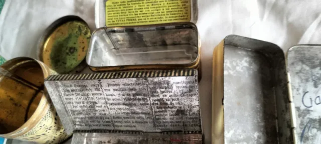 5 Antiguas Cajas de Lata Decoradas