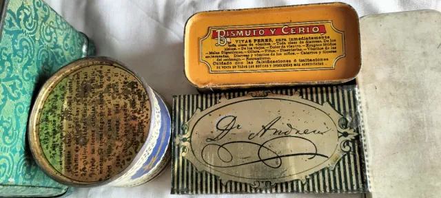 5 Antiguas Cajas de Lata Decoradas