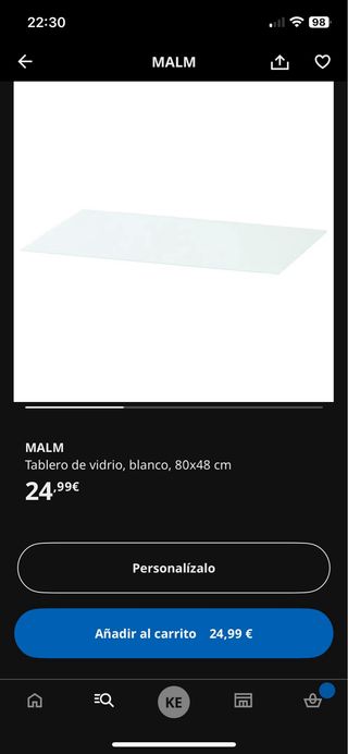 Cristal protector para cómoda Ikea