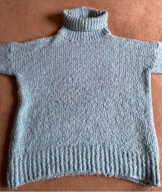 Jersey Mohair Lana Azul Talla S Made in Italy