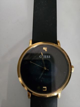 Reloj Guess Negro Dorado Original
