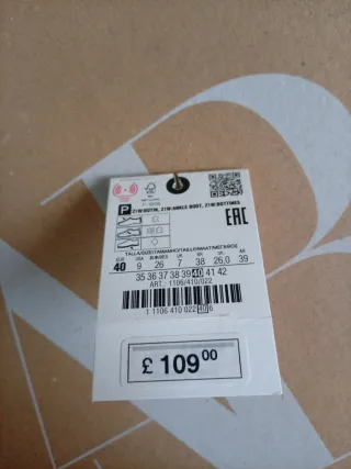 Botines de tacón de piel, sin usar, talla 40