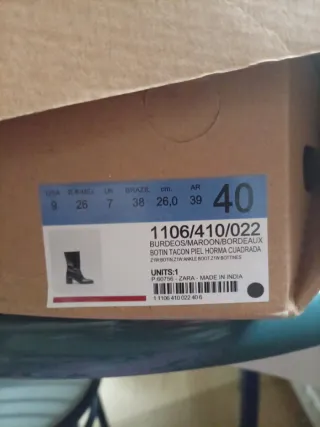 Botines de tacón de piel, sin usar, talla 40