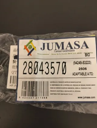 Tapa gancho de arrastre JUMASA 28043570