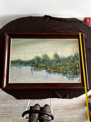 Lote 7 cuadros con marco madera