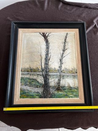 Lote 7 cuadros con marco madera