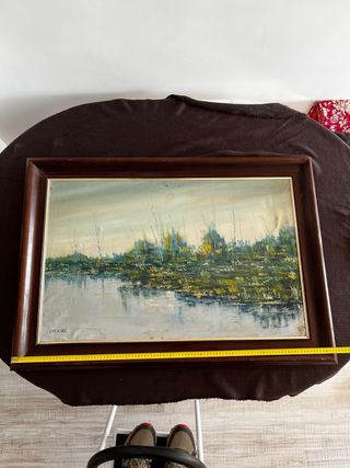 Lote 7 cuadros con marco madera