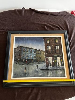 Lote 7 cuadros con marco madera