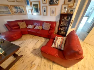 Sillón piel Natuzzi 1 plaza rojo.