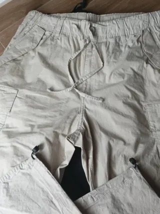 Pantalones cargo anchos S