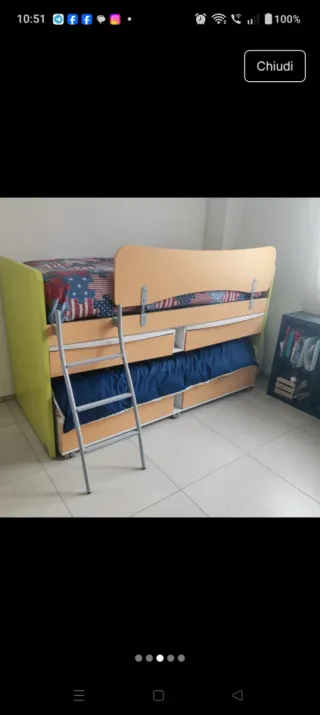 Lettino a castello con estraibile