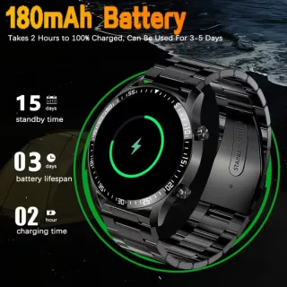 Reloj ERUN Negro/Plateado