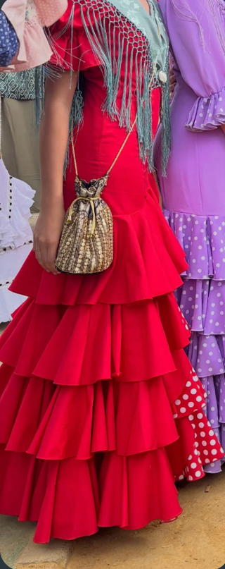 Traje de Flamenca Niña Rojo