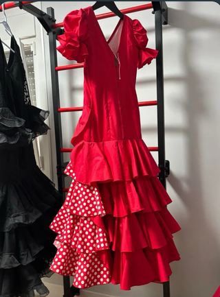 Traje de Flamenca Niña Rojo