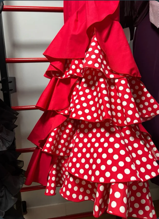 Traje de Flamenca Niña Rojo