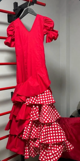 Traje de Flamenca Niña Rojo