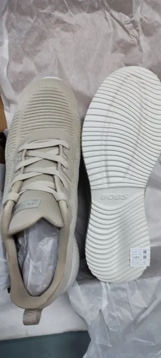 Zapatillas Skechers Bobs Squad Mujer Beige