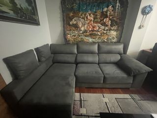 Sofá chaise longue gris