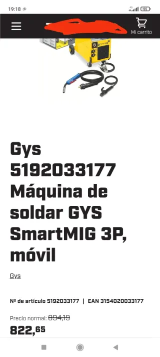 Soldadora GYS Smartmig 3P MMA MIG/NO GAS