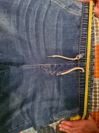 Pantalón vaquero talle alto Cintura paper bag