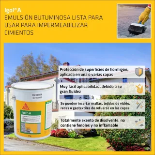 SIKA - Emulsión butuminosa para impermeabilización para cimientos